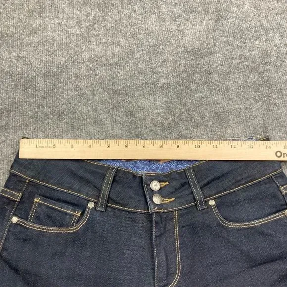 PAIGE Blue Boot Cut Jeans with Medium-Dark Wash - Picture 5 of 9